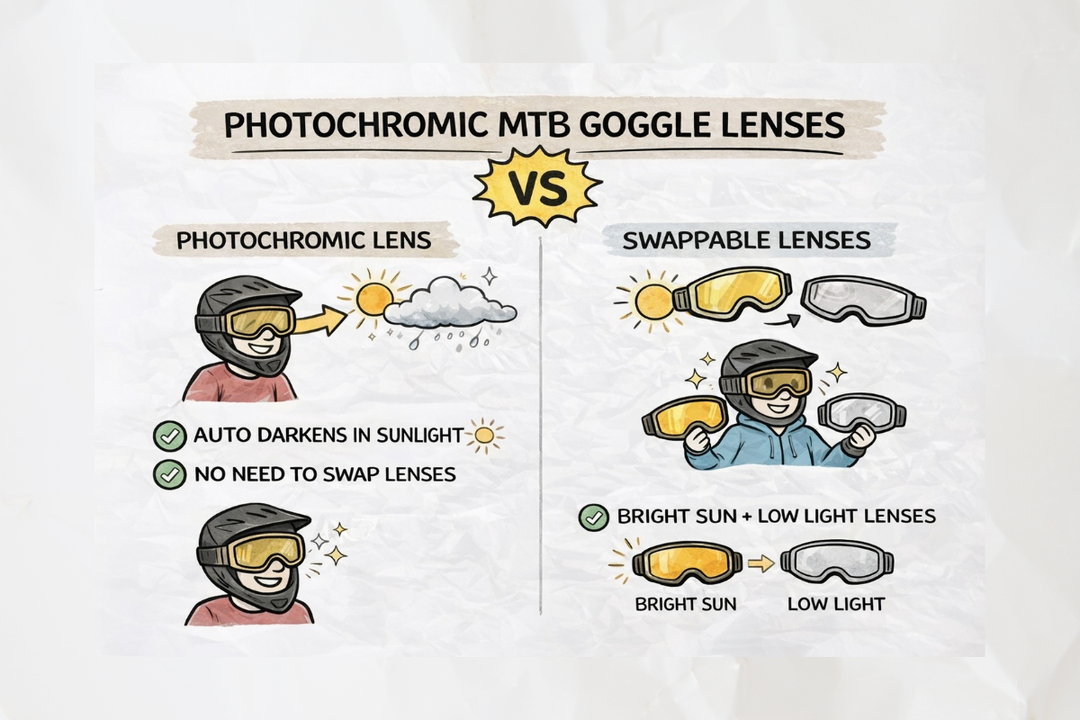 Photochromic MTB Goggle Lenses vs Swappable Lenses: Which Is Actually Better for Trail Riding