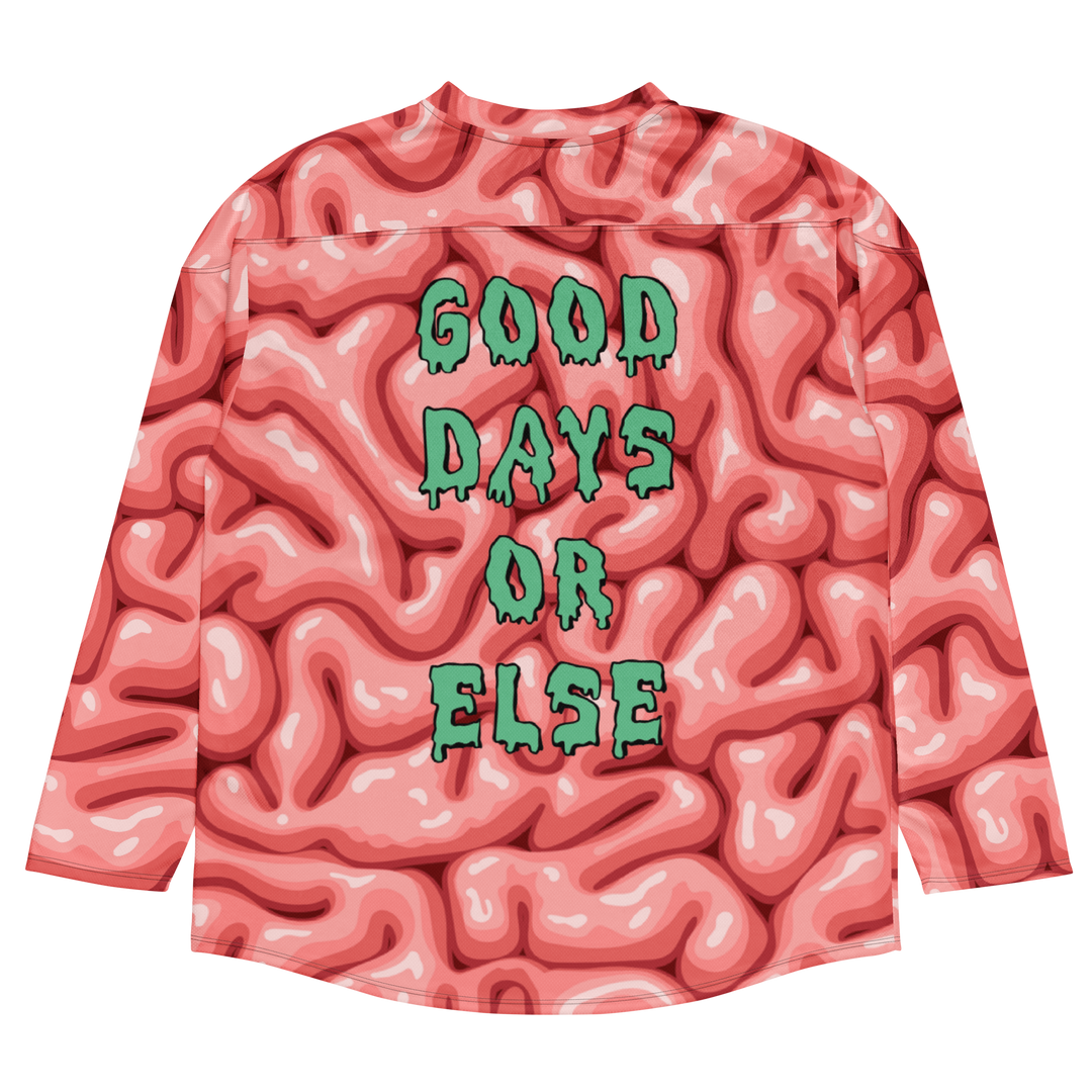 Good Days or Else Brains Jersey: Ride or Get Eaten (Your Choice)